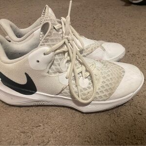 Nike white and black basketball/volleyball shoes